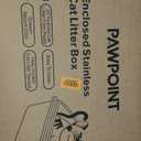 Large Stainless Steel Cat Litter Box, Enclosed Litter Box for Multiple Cats, Spacious and Easy to Maintain, Sturdy Metal Construction with Upper Cover, Litter Pad, Shovel and Footboard (Silver Gray)