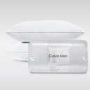 Calvin Klein Wave Print 20" x 28" Standard/Queen Size Set of 2 Bed Pillows for Sleeping, White
