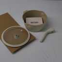 PRICUSIS Ceramic Nonstick Saucepan with Lid, 2.7 Quart Non Toxic Pot with Pour Spouts, Full Coated, 100% Dishwasher Safe, Induction Compatible & Oven Safe, PTFE PFAS & PFOA Free, Coconut White