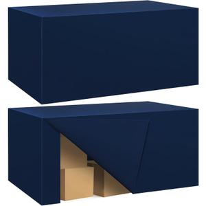 Ascoza 2 Pack Fitted Tablecloth for 6 Foot Rectangle Tables 72 x 30 Inch Navy Table Covers Water Resistant Polyester Table Cloth for Wedding, Parties,Display, Trade Show (Navy)