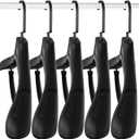 DEDU Suit Hangers for Men 15 Pack, Jacket Hangers Plastic Extra Wide Shoulder 17.7" No Bumper Portable,Heavy Duty with Pant Bar for Suit, Pant, Sweater, Coat and Sport Clothe (Black)