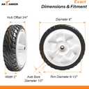 8" Front Drive Wheels for Toro Recycler 22" Lawn Mower Parts with Bolts, Replace for 119-0311 137-4832 115-2878, 53 Teeth Gear Self Propelled Push Mower Wheels, Toro Lawn Mower Wheels, 2 Pack