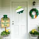 St Patricks Day Wreath St Patricks Day Door Decorations Shamrock Decorations Shamrock Wreath Hanging Sign Wooden Front Door Hanger for Porch Wall Indoor Home Decor
