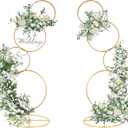Bigsee Gold Arch Backdrop Stand 5Ft Wedding Round Hoop Backdrop Stand, 4 Tier Floral Balloon Arch Stand for Wedding Centerpiece Baby Shower Birthday Ceremony Background Decoration