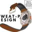 Compatible with Apple Watch Band 49mm 46mm 45mm 44mm 42mm, Mifa Leather Silicone Hybrid iWatch bands for Men Women, Replacement Loop Vintage Sports iWatch Strap for Series Ultra 2 1 10 9 8 7 6 5 SE