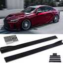 JMTBNO 2M/78.7'' Universal Black Side Skirts Rocker Extension Panel Body Kit Lip Splitters Winglet Splitters Lip 6pcs Compatible with Honda Accord Civic Subaru Mazda Ford Nissan Altima