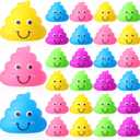 WinnerWhy 100 Pcs Poop Toys Fake Mini Poop Figurines Mini Glitter Expressions Small Fake Shimmering Rainbow Rubber Toys for Easter Stuffers Easter Gifts April Fools' Pranks Piata Party Stuffers