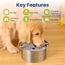PawsPik Spill Proof Stainless Steel Dog Water Bowl 4L Slow Drinking Pet Bowl with Floating Tray, Non-Tip, BPA-Free, Dishwasher Safe for Large Dogs & Multi-Pet Homes