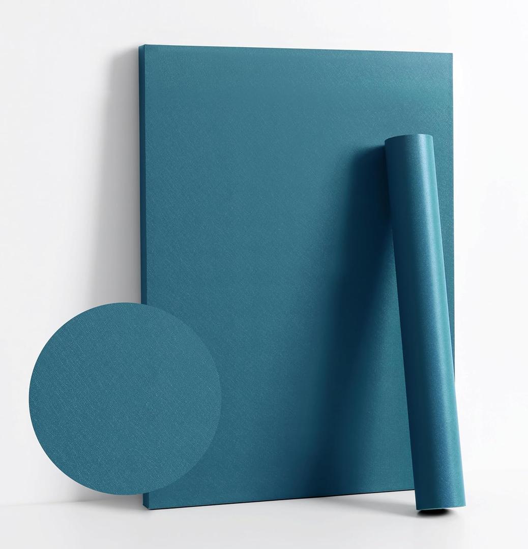 Dimoon 236''x17.7'' Blue Peel and Stick Wallpaper Contact Paper Modern Self Adhesive Wall Paper Removable Renter Friendly Textured Solid Color Shelf Cabinet Vinyl Roll (236''x17.7'',Dark Blue)