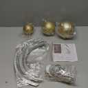 Set of 3 Christmas LED Light Balls Outdoor Decorations, Hanging Christmas Front Door Yard Twinkle Ornaments Set Sphere Light Decorations for Xmas Holiday Garden Patio Outside Decor, Warm