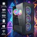 STGAubron Gaming PC Computer Desktop, Radeon RX 580 8G, Intel Core I7 8th up to 4.10 GHz, 16G DDR4, 512G SSD, WiFi 6 & BT 5.2, RGB Fan x4, Windows 11 Home