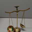 Deco 79 Metal Small Vintage Style Decorative Scales with Red and Green Floral Accents, 12" x 4" x 12", Gold