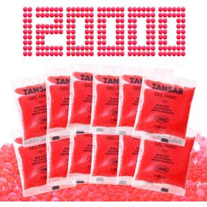 TANSAR Gel Ball Blaster Ammo Splat Gel Gun Refill(7-8 mm,12 Packs,10,000 Pieces Per Pack), 7.5mm Gels Splatter Bullets, for Ages 14+, Red