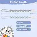 2 x 4-Pack Silicone Pacifier Clips for Baby Boys and Girls - with One-Piece Beads, Flexible and Rust-Free Holders for Teething Relief and Baby Essentials - Safe for Newborns (Grey)