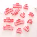 12 Pack Pink Square Claw Clips, Big and Small Neutral Rectangle Hair Claw Clips, Non-slip Matte Large Hair Clips for Women,Strong Hold jaw clip for Thick Thin Hair