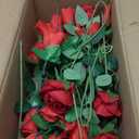 InnoGear 50 Pcs Red Roses Artificial Flowers, Fake Velvet Silk Rose Bulk Faux Flower for Valentine's Gift Decoration DIY Wedding Centerpieces Proposal Bridal Bouquets Party Floral Decor (50, Red)