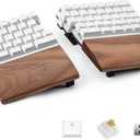 Wireless Ergonomic Split Mechanical Keyboard with Wrist Rest- Tactile, RGB, Foam, Hot-Swappable, Compact 60% Layout, Palm Rest, Programmable for Mac & Windows, PBT Keycaps (RGB+Foam+Palm Rest)