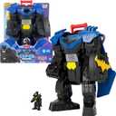 Fisher-Price Imaginext DC Super Friends, Batman Flight Mech with Lights, Sounds Motion & 3-inch Action Figure, 14.5-inch Toy Includes Launcher & Discs