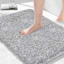 Dark Gray and Light Gray Bathroom Rugs 27.5"x19.6",Extra Soft Absorbent Thick Shaggy Bath Mat, Non Slip Quick Dry Bath Mat, Machine Washable bath rugs for bathroom, Microfiber Rugs for Shower Bathtubs