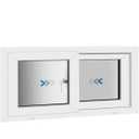 NOOTA Basement Window 32" x 14" Double Tempered Glass, Removable Flange, Vinyl Sliding WindowWhite | Sliding window
