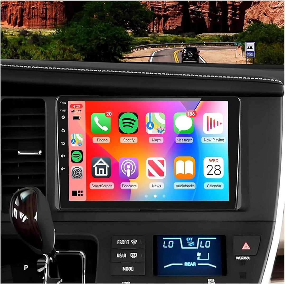 DSP 46EQ 8Core 4G+64G Car Stereo Radio for Toyota Sienna 2015-2018 with 9inch 1280x720P IPS Touch Screen/Wireless Car Play/Android Auto/Bluetooth 5.0/GPS/5Ghz WiFi/AHD Backup Camera