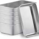 TeamFar Loaf Pans for Baking, 9  5 Inch Stainless Steel Loaf Bread Pans Tins for Homemade Bread/Brownies, Healthy & Sturdy, Oven & Dishwasher Safe - Set of 6 (Silver)