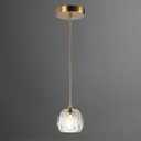 Brushed Brass Pendant Light Kitchen Island, Modern Cut Crystal Small Pendant Light Fixture, Clear Crystal Pendant Adjustable Hanging Light for Dining Room Bathroom