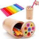 Montessori Toys for 1-3 Year Old: Wooden Learning Color Sorting Toys for Toddlers Age 1 2 3, Fine Motor Developmental Infants Sensory Matching Games, Busy Board 18 month old Baby Boys Girls Gifts