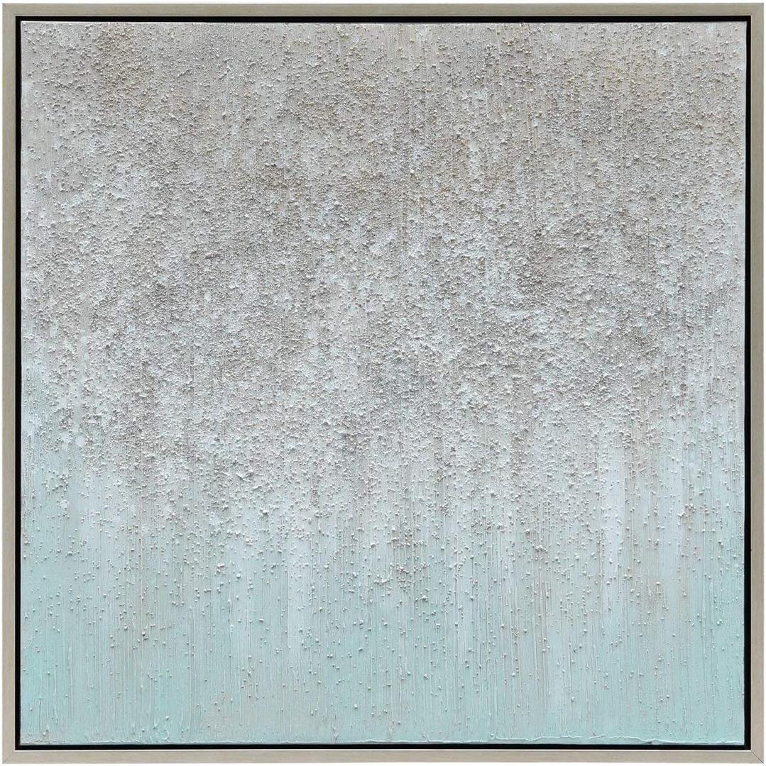 Empire Art Direct Golden Field Abstract Wall Art Textured Metallic Hand Painted Canvas by Martin Edwards, Champagne Frame, Ready to Hang, Living Room, Bedroom & Office, , Silver, 36" x 36" x 1.5", MAR-CB7798-3636