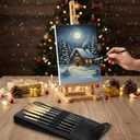 MyArtscape Miniature Paint Brushes with Holder, Set of 12 for Detail & Fine Point Painting - use with Acrylic, Watercolor, Oil, Gouache - for Pinstriping & Lettering - Art Supplies