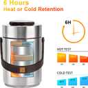 Pawovdeq 67 oz Adults Stainless Steel Vacuum Insulated Wide Mouth Soup Food Thermo Hot Food Jar with Keep Thermal Portable 3 Tier Stackable Bento Hot Food Containers Lunch Boxes (67 oz Silver)