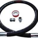 Industrial Grade Compressor Jumper Hose 3/8" NPT Male x 12" Length,Rubber Air Hose with Both Sides 360°Swivel Fittings,2318 PSI & 320°F High Temp & Pressure Resistance for Compressed Air Systems