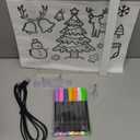 LED Drawing Board with 7 Colors & 3 Light Modes - Rechargeable Glow Doodle Board, Includes 7 Markers + Tracing Book, Dry Erase Note Boards, Halloween Christmas Birthday Gifts for Kids (7.9"x11.8")