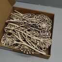 16 Pcs Wooden Flowers Cutout Signs Unfinished Wildflowers Stems for Painting Decorations Art DIY Home Crafts