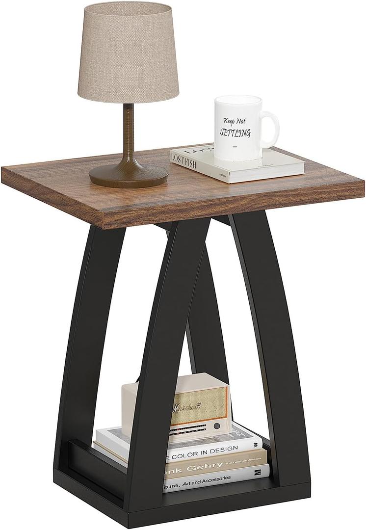 FROMJBEST End Table, Side Table, Nightstand, Sofa Side Table with Shelf, Modern End Table for Living Room, Bedroom, Product Dimensions 15.35"D x 19.69"W x 21.65"H Item Weight 7.21 kg