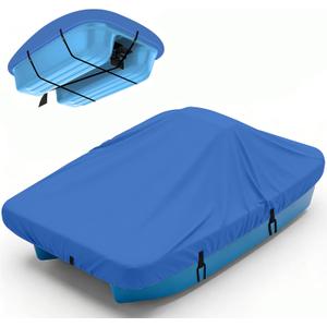 1200D Pedal Boat Cover, Waterproof Heavy-Duty Paddle Boat Cover, Blue | With 3 Windproof Straps & Elastic Hem, Double-Layer Reinforced Corners, Sealed Seams, Fits 3-5 Person Pedal Boats