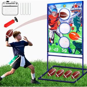 Punieayi Football Toss Game with 4 Inflatable Balls, Football Throwing Target Games for Boys 8-12, Sports and Outdoors Toys for Kids Ages 3+