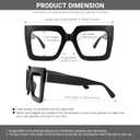 VOOGLAM Oversize Square Reading Glasses For Women Men Anti Blue Light UV Eyestrain Reader Computer TV Phone Glasses Charisse (Black)