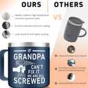 2 x Grandpa Gifts for Fathers Day - Funny Birthday Christmas Gifts for Grandfather from Granddaughter Grandson - 16 Oz Tumbler Mug Dark Blue
