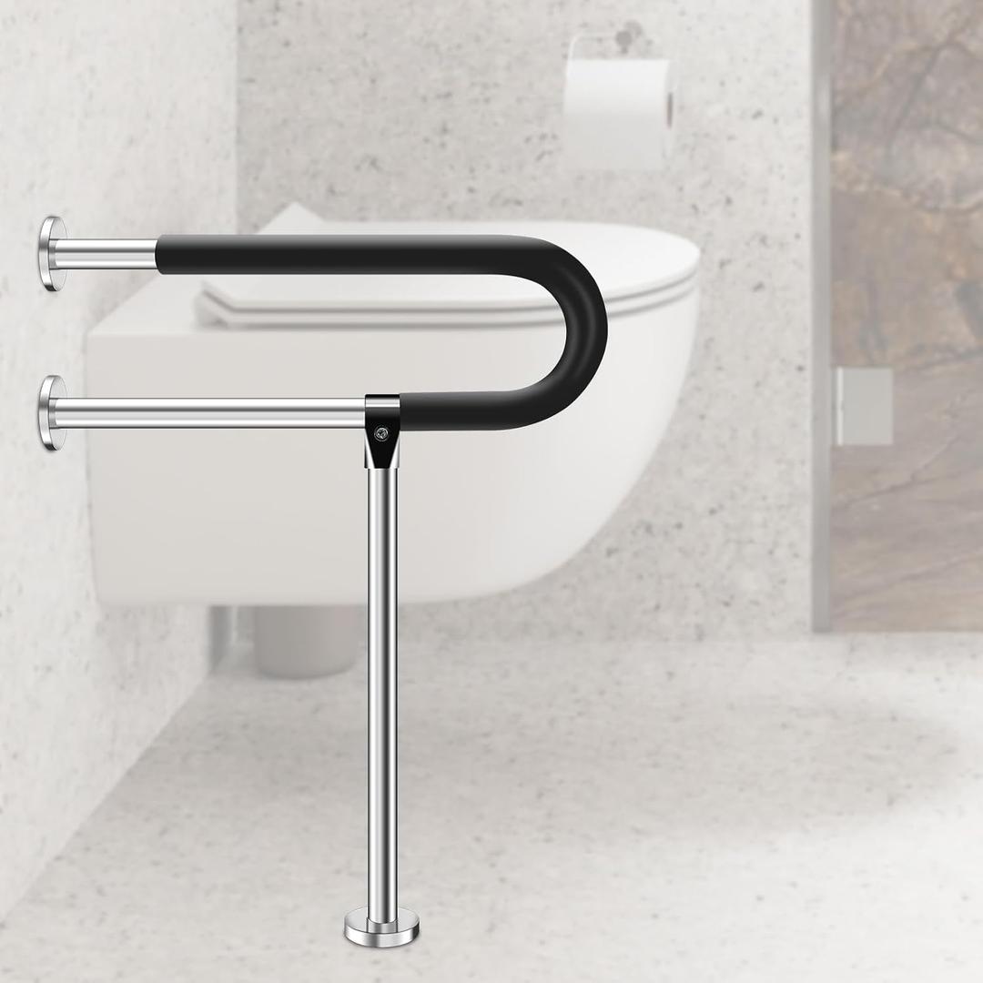 Stainless Steel Handicap Grab Bars Rails 29.5 Inch Toilet Handrails Bathroom Safety Bar Support Rail for Seniors Elderly Disabled Mounted Bath Grips (Stainless Steel, 29.5 Inch)