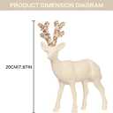 SY Super Bang 2PCS Velvet Reindeer Christmas Decorations, Beige Flocking Deer Figurine Statue Table Decorations, for Home Holiday Xmas Gift Party Decor.