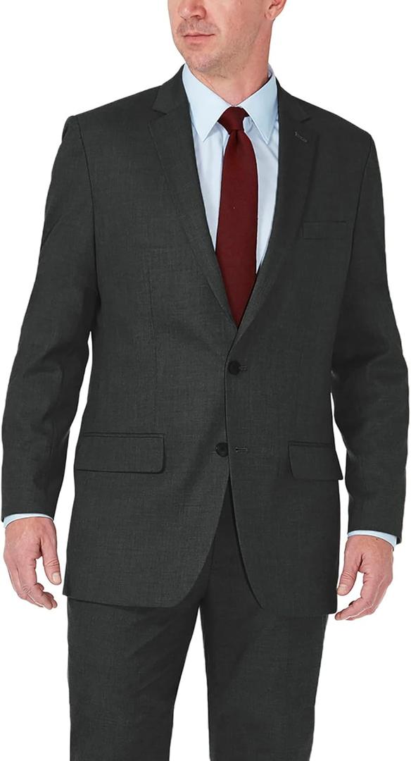 Haggar Men's Haggar Men's Jmh Premium Stretch Tailored Fit Suit Separates - Pants and Jackets (46, Black)