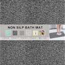 Nonslip Bathtub Mat, Anti Slip Bath Mat 0.6" Extra Thick, Quick Dry Bath Tub Anti Slip Shower Mat, Loofah Non-Slip Bath Mat for Tub Bathroom Pool Kitchen Entryway Home Hotel(Black 24x27)