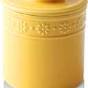 KOOV Ceramic Butter Crock, Butter Keeper for Counter, French Butter Dish Big Capacity (Yellow)
