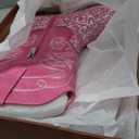 Cowgirl Boots for Girls Mid Calf Youth Girl Cowboy Western Boots Pointed Toe Embroidered for Horse Riding Country Party Toddler Little Big Kids (Pink Sequins)