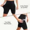 Leafigure 2 Pack Womens Biker Shorts with Pockets, High Waisted Yoga Shorts for Women Running Gym and Workout (Black, XXL)