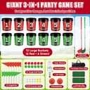 Giant 3-in-1 Outdoor Backyard Party Game Set Bucket Golf, Yard Pong Basketball & Toss Games Large Outdoor/Indoor Lawn Games for Adults & Families, Beach & Camping