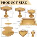 Set of 9 Cake Stands Metal Cupcake Stand Set Multiple Styles Candy Fruit Display Tower Dessert Plate Cake Serving Tray for Birthday Party Wedding Anniversary Baby Shower Engagement (Gold)