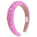 FROG SAC Sequin Headband for Girls, Sparkly Puffy Hair Band for Kids, Padded Toddler Head Bands, Sparkle Girl Hair Accessories (Pink, Child) (1 Count (Pack of 1))