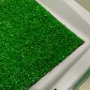 Artificial Grass Pee Pad Set for Dogs (Synthetic Plastic Grass) - Reusable Puppy Essential for Potty Training Small Pets Indoors and Outdoors by PETMAKER (Green)